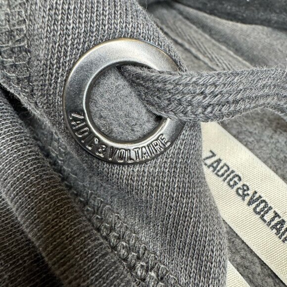 Zadig & Voltaire Sweatshirt Dress XS Black Gray Silly Bis Snake Whimsigoth Goth - Picture 10 of 14